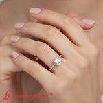 Load image into Gallery viewer, cathedral-hidden-halo-diamond-ring-rose-gold-fd9788r-model
