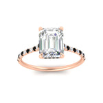 Load image into Gallery viewer, cathedral-hidden-halo-emerald-cut-black-diamond-ring-in-rose-gold-FD9788EMRGBLACK-NL-RG
