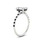 Load image into Gallery viewer, cathedral-hidden-halo-emerald-cut-black-diamond-ring-in-white-gold-FD9788EMRGBLACK-NL-WG
