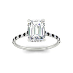 Load image into Gallery viewer, cathedral-hidden-halo-emerald-cut-black-diamond-ring-in-white-gold-FD9788EMRGBLACK-NL-WG
