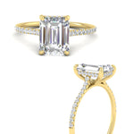 Load image into Gallery viewer, cathedral-hidden-halo-emerald-cut-diamond-ring-in-yellow-gold-FD9788EMR-NL-YG
