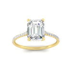 Load image into Gallery viewer, cathedral-hidden-halo-emerald-cut-diamond-ring-in-yellow-gold-FD9788EMR-NL-YG
