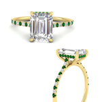Load image into Gallery viewer, cathedral-hidden-halo-emerald-cut-emerald-ring-in-yellow-gold-FD9788EMRGEMGR-NL-YG
