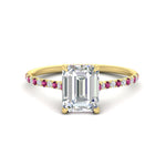 Load image into Gallery viewer, cathedral-hidden-halo-emerald-cut-pink-sapphire-ring-in-yellow-gold-FD9788EMRGSADRPI-NL-YG
