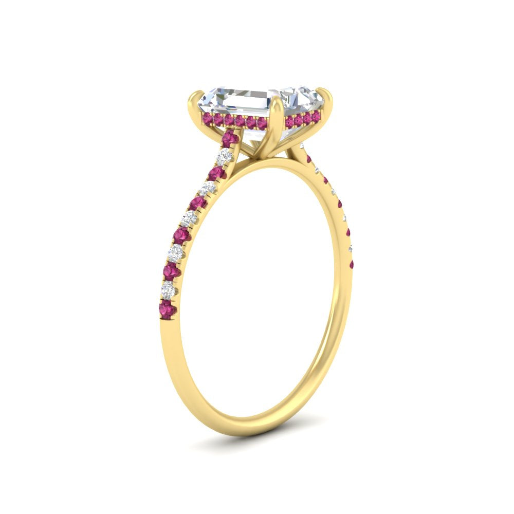 cathedral-hidden-halo-emerald-cut-pink-sapphire-ring-in-yellow-gold-FD9788EMRGSADRPI-NL-YG