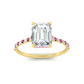 Thumbnail 79 - cathedral-hidden-halo-emerald-cut-pink-sapphire-ring-in-yellow-gold-FD9788EMRGSADRPI-NL-YG