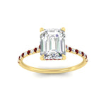 Load image into Gallery viewer, cathedral-hidden-halo-emerald-cut-ruby-ring-in-yellow-gold-FD9788EMRGRUDR-NL-YG
