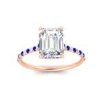 Load image into Gallery viewer, cathedral-hidden-halo-emerald-cut-sapphire-ring-in-rose-gold-FD9788EMRGSABL-NL-RG
