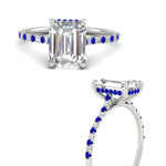 Load image into Gallery viewer, cathedral-hidden-halo-emerald-cut-sapphire-ring-in-white-gold-FD9788EMRGSABL-NL-WG
