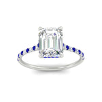 Load image into Gallery viewer, cathedral-hidden-halo-emerald-cut-sapphire-ring-in-white-gold-FD9788EMRGSABL-NL-WG
