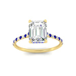 Load image into Gallery viewer, cathedral-hidden-halo-emerald-cut-sapphire-ring-in-yellow-gold-FD9788EMRGSABL-NL-YG
