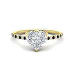 Load image into Gallery viewer, cathedral-hidden-halo-heart-shaped-black-diamond-ring-in-yellow-gold-FD9788HTRGBLACK-NL-YG

