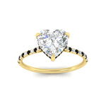 Load image into Gallery viewer, cathedral-hidden-halo-heart-shaped-black-diamond-ring-in-yellow-gold-FD9788HTRGBLACK-NL-YG
