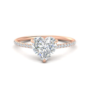 Heart Shaped Cathedral Halo Diamond Engagement Ring