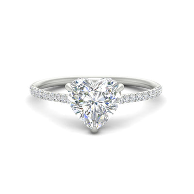 Heart Shaped Cathedral Halo Diamond Engagement Ring