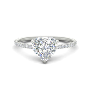 Heart Shaped Cathedral Halo Diamond Engagement Ring