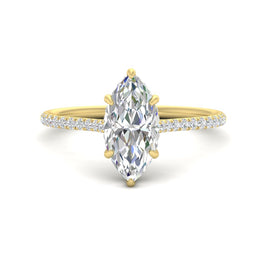 Cathedral Hidden Halo Diamond Ring