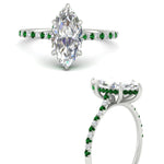 Load image into Gallery viewer, cathedral-hidden-halo-marquise-cut-emerald-ring-in-white-gold-FD9788MQRGEMGR-NL-WG
