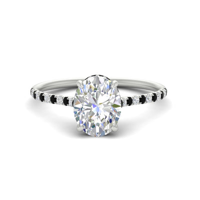 Oval Shaped Cathedral Halo Diamond Engagement Ring