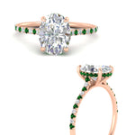 Load image into Gallery viewer, cathedral-hidden-halo-oval-shaped-emerald-ring-in-rose-gold-FD9788OVRGEMGR-NL-RG
