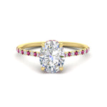 Load image into Gallery viewer, cathedral-hidden-halo-oval-shaped-pink-sapphire-ring-in-yellow-gold-FD9788OVRGSADRPI-NL-YG
