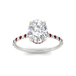 Load image into Gallery viewer, cathedral-hidden-halo-oval-shaped-ruby-ring-in-white-gold-FD9788OVRGRUDR-NL-WG
