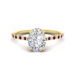 Load image into Gallery viewer, cathedral-hidden-halo-oval-shaped-ruby-ring-in-yellow-gold-FD9788OVRGRUDR-NL-YG
