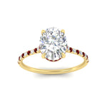 Load image into Gallery viewer, cathedral-hidden-halo-oval-shaped-ruby-ring-in-yellow-gold-FD9788OVRGRUDR-NL-YG
