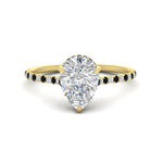 Load image into Gallery viewer, cathedral-hidden-halo-pear-shaped-black-diamond-ring-in-yellow-gold-FD9788PERGBLACK-NL-YG
