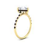 Load image into Gallery viewer, cathedral-hidden-halo-pear-shaped-black-diamond-ring-in-yellow-gold-FD9788PERGBLACK-NL-YG
