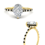 Load image into Gallery viewer, cathedral-hidden-halo-pear-shaped-black-diamond-ring-in-yellow-gold-FD9788PERGBLACK-NL-YG
