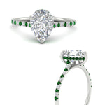 Load image into Gallery viewer, cathedral-hidden-halo-pear-shaped-emerald-ring-in-white-gold-FD9788PERGEMGR-NL-WG
