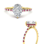 Load image into Gallery viewer, cathedral-hidden-halo-pear-shaped-pink-sapphire-ring-in-yellow-gold-FD9788PERGSADRPI-NL-YG

