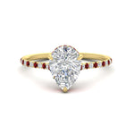 Load image into Gallery viewer, cathedral-hidden-halo-pear-shaped-ruby-ring-in-yellow-gold-FD9788PERGRUDR-NL-YG
