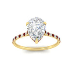 Load image into Gallery viewer, cathedral-hidden-halo-pear-shaped-ruby-ring-in-yellow-gold-FD9788PERGRUDR-NL-YG
