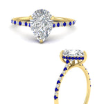 Load image into Gallery viewer, cathedral-hidden-halo-pear-shaped-sapphire-ring-in-yellow-gold-FD9788PERGSABL-NL-YG
