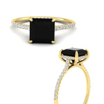 Load image into Gallery viewer, cathedral-hidden-halo-princess-cut-black-diamond-and-diamond-ring-in-yellow-gold-FD9788PRRGBLACK-NL-YG.jpg
