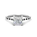 Load image into Gallery viewer, cathedral-hidden-halo-princess-cut-black-diamond-ring-in-white-gold-FD9788PRRGBLACK-NL-WG
