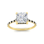Load image into Gallery viewer, cathedral-hidden-halo-princess-cut-black-diamond-ring-in-yellow-gold-FD9788PRRGBLACK-NL-YG
