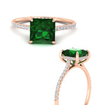 Load image into Gallery viewer, cathedral-hidden-halo-princess-cut-emerald-and-diamond-ring-in-rose-gold-FD9788PRRGEMGR-NL-RG.jpg

