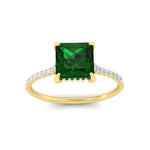 Load image into Gallery viewer, cathedral-hidden-halo-princess-cut-emerald-and-diamond-ring-in-yellow-gold-FD9788PRRGEMGR-NL-YG.jpg
