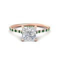 Thumbnail 16 - cathedral-hidden-halo-princess-cut-emerald-ring-in-rose-gold-FD9788PRRGEMGR-NL-RG