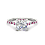 Load image into Gallery viewer, cathedral-hidden-halo-princess-cut-pink-sapphire-ring-in-white-gold-FD9788PRRGSADRPI-NL-WG
