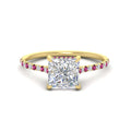 Thumbnail 71 - cathedral-hidden-halo-princess-cut-pink-sapphire-ring-in-yellow-gold-FD9788PRRGSADRPI-NL-YG