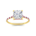 Thumbnail 73 - cathedral-hidden-halo-princess-cut-pink-sapphire-ring-in-yellow-gold-FD9788PRRGSADRPI-NL-YG