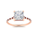 Load image into Gallery viewer, cathedral-hidden-halo-princess-cut-ruby-ring-in-rose-gold-FD9788PRRGRUDR-NL-RG
