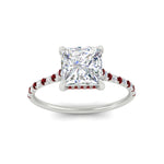 Load image into Gallery viewer, cathedral-hidden-halo-princess-cut-ruby-ring-in-white-gold-FD9788PRRGRUDR-NL-WG
