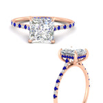 Load image into Gallery viewer, cathedral-hidden-halo-princess-cut-sapphire-ring-in-rose-gold-FD9788PRRGSABL-NL-RG
