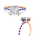 Thumbnail 7 - cathedral-hidden-halo-princess-cut-sapphire-ring-in-rose-gold-FD9788PRRGSABL-NL-RG