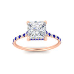 Load image into Gallery viewer, cathedral-hidden-halo-princess-cut-sapphire-ring-in-rose-gold-FD9788PRRGSABL-NL-RG
